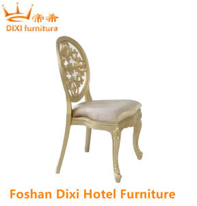 Venta al por mayor de sillas de resina de plástico dorado para bodas, sillas reales para eventos, fiestas, banquetes, bodas, sillas europeas - Product Image 3