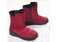 Bottes de neige mi-mollet pour femme résistantes au froid, imperméables, coupe-vent, doublées polaire, avec soutien de la voûte plantaire, semelle antidérapante, pour usage quotidien en extérieur