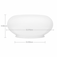 Abat-jour en verre soufflé à la main, blanc opale, 230 mm, ouverture de montage, remplacement de l'abat-jour de plafonnier pour l'éclairage intérieur de la maison