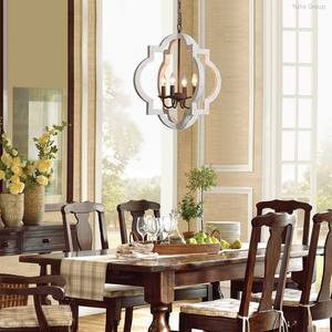 โคมไฟระย้าไม้ทรงรีสไตล์วินเทจอุตสาหกรรม สำหรับร้านอาหาร ครัว ห้องรับประทานอาหาร ห้องนอน สไตล์คันทรีอเมริกัน แสงเทียน - Product Image 1