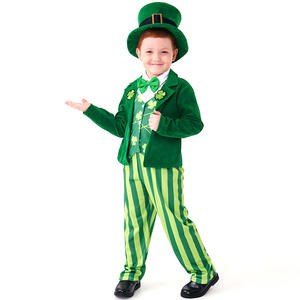 Nuevo Disfraz de Duende Irlandés para el Día de San Patricio, Traje de Fiesta Verde con Trébol de Cuatro Hojas, Divertido Disfraz para Niños Pequeños - Product Image 2