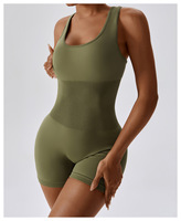 Haute Élastique Beauté Dos Fitness Une Pièce Combinaison Sans Couture Serré Scrunch Dos Gym Sports Yoga Body