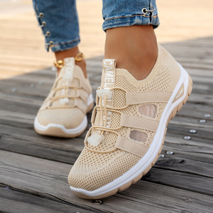 <span class=keywords><strong>Zapatillas</strong></span> Deportivas de Malla Transpirable para <span class=keywords><strong>Mujer</strong></span>, <span class=keywords><strong>Zapatillas</strong></span> de Running de Tejido Elástico, Calzado Ligero y Acolchado, Tallas Grandes - Product Image 1