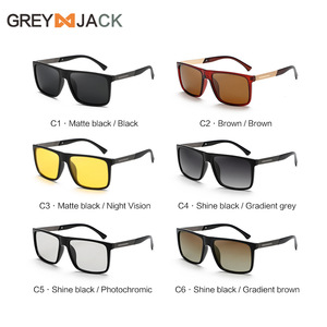Gafas de sol Greyjack con montura grande, montura de PC, lentes TAC UV400, unisex, visión nocturna, tipo 3, color negro - Product Image 2