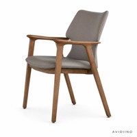 Chaise de salle à manger en bois de noyer massif avec accoudoirs, dossier ergonomique rembourré en cuir PU, style moderne pour restaurant, cuisine, maison