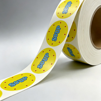 Autocollants en rouleau personnalisés en papier couché/BOPP laminé brillant, imperméables, résistants à l'huile, autocollants pour emballages alimentaires, étiquettes pour collations