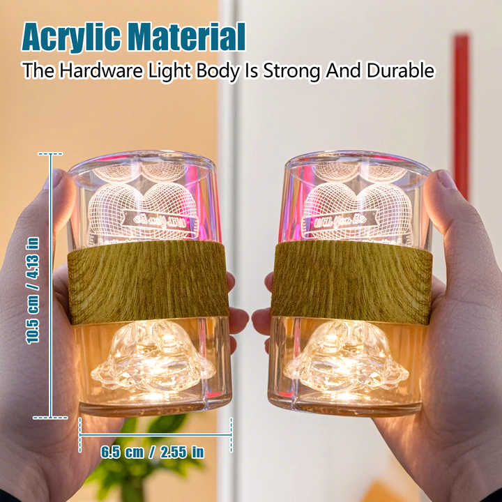 Custom 3D Acrylic LED Night Light 7Color Touch Table Lamp, Optical Illusion Decorative Light