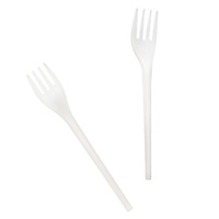 Greenday BPI Compostable PLA Kit Wegwerpbare Bestekset Zwart Heavy Duty Wegwerpbare Bestek Vork voor Buitenpicknick Kamperen Fruit