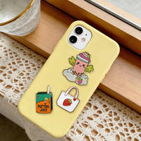 Épinglette en métal personnalisée, motif dessin animé de dessert (crème glacée, tasse de café, gobelet), pour décoration DIY de coques de téléphone et badges en émail