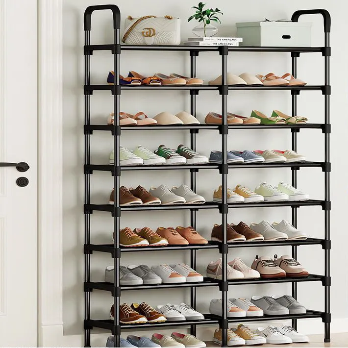 New Updated Shoes Shelf Simple Black Free Standing Furniture Shoe Shelf Rack Organizer