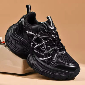 Men's Sporty Casual Lace-Up <b>Shoes</b>-Soft-Sole Sports Board Design Mesh Upper Breathable <b>Waterproof</b> Retro Lightweight Anti-Slippery - Product Image 2