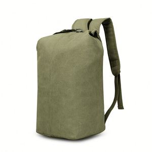 Mochila Enrollable de Lona Lavada Estilo Vintage, Mochila de Gran Capacidad para Hombre, Mochila Casual Resistente para Viajes y Trabajo - Product Image 1
