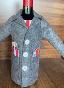 2025 nueva funda de botella de vino de fieltro bolsa de regalo de médico bolsa de abrigo de vino con corbata cerveza de abogado para graduación de practicante - Product Image 3