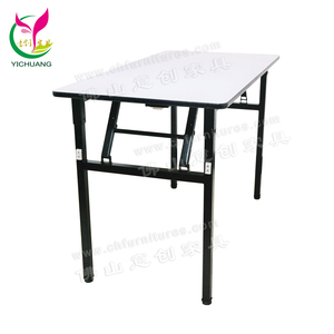 Mesas plegables negras con marco de metal para comedor de hotel para eventos - Product Image 5