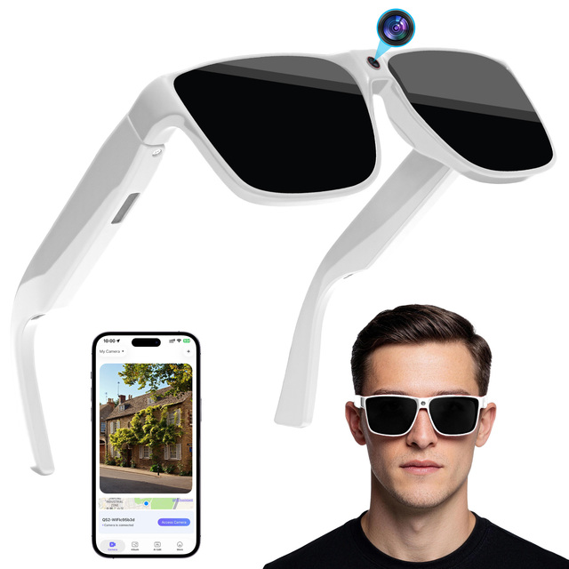 Glasses Camera Video Recording Photo Taking AI Smart Glasses  Built-in 8G Answer Calls Listen to Music WIFI Dual Microphones