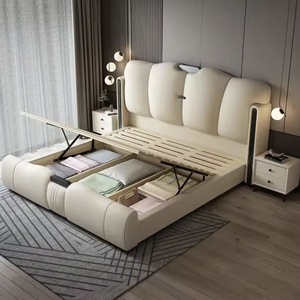 Base de Cama Moderna de Cuero Sintético, Tamaños King, Queen y Doble, Venta al por Mayor, Juegos de Muebles de Dormitorio de Alta Calidad de Fábrica China - Product Image 4
