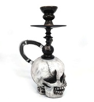 Chicha LED Crâne en Résine d'Horreur, Narguilé, Sheesha, Chicha de Fête, Hookah LED