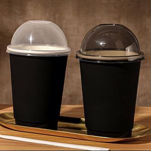 Custom Printing Eco-friendly 8oz 12oz 16oz Biodegradable Black Double Wall Paper <b>Cup</b> Juice Milk Tea Coffee Paper <b>Cup</b> with Lid - Product Image 3