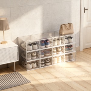 Boîte de rangement pour chaussures, organisateur de chaussures pour baskets, étagère à chaussures en plastique transparent, armoire à chaussures, boîtes à chaussures en <span class=keywords><strong>acrylique</strong></span> transparent - Product Image 3