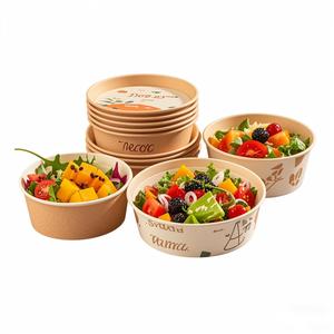Tazón de Papel Kraft Personalizado de Grado Alimenticio, Ecológico y Desechable de 500 ml para Ensaladas - Product Image 2