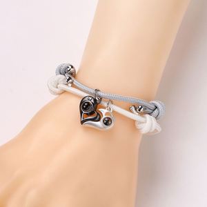 Glow in the Dark Luminous <b>Rope</b> <b>Bracelet</b> for Women Men Valentine's Day Gift Magnet 100 Language I Love You Heart Couple <b>Bracelet</b> - Product Image 6