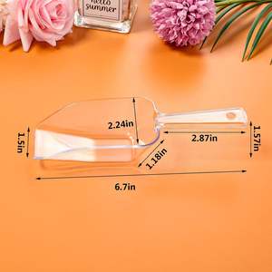 12-Piece Set of <strong>Mini</strong> Clear <strong>Plastic</strong> Silicone Serving <strong>Tongs</strong> Kitchen Utility Scoops for Buffet Candy Dessert and Ice Scoop - Product Image 2