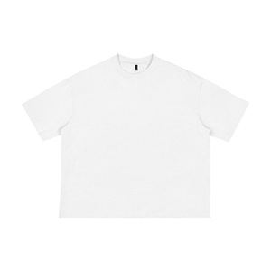 Oversized Men's <b>White</b> Cotton T-Shirt Short Sleeve O-Neck Casual Blank Streetwear <b>Tee</b> Jersey Knitted Fit - Product Image 2