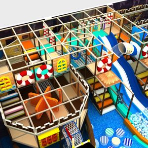 สนามเด็กเล่นในร่มขนาดใหญ่รูปแบบเรือโจรสลัดพร้อมเบาะนุ่มสำหรับเด็ก - Product Image 5