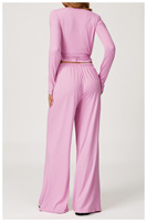 Ensemble de sport 3 pièces respirant pour femme : soutien-gorge de sport, pantalon évasé et veste