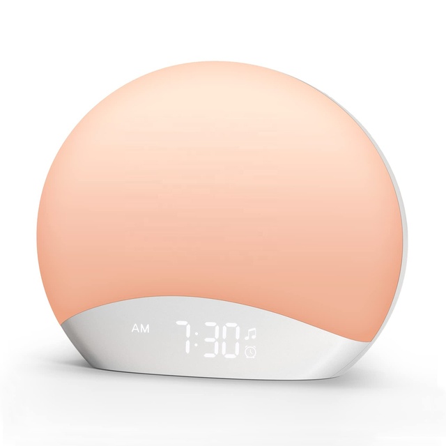 HiFiD Hot Selling Quality 26 Sleep Sounds Wake up Light Sound Machine Sunrise Alarm Clock with Night Light