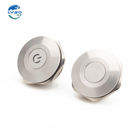 Interrupteur à bouton-poussoir en métal LVBO avec protection IP67, lumière LED avec bouton marche/arrêt, disponible en tailles de 8 mm à 40 mm