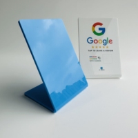 Présentoir de table Nfc en acrylique coloré à impression personnalisée Stand Tap Google Review