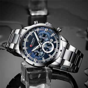 Montre <span class=keywords><strong>curren</strong></span> 8355 yeni erkekler rahat moda izle tam çelik tasarım üst moda spor kronograf kuvars saatler erkek 2021 - Product Image 4