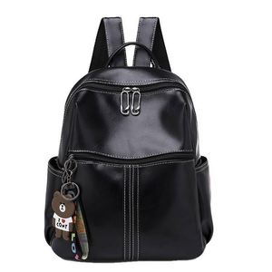 Free Sample wholesale designer black college cute women leather <b>school</b> <b>backpack</b> fashion - Product Image 1