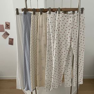2026 Brandy BM <span class=keywords><strong>Pantalones</strong></span> Casuales de Mujer Estilo Vintage con Estampado de Oso Talla Única Largos de Primavera Nueva Cintura Elástica Versátil - Product Image 1