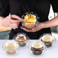 Doorzichtige Plastic Pet Enkele Cupcake Case Muffin Dome Houder Doos Container Klein Formaat Aparte Doos Fruit Salade Verpakking