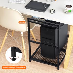 <b>PC</b> Tower <b>Stand</b>, Metal Mobile CPU <b>Stand</b> with Casters, 2-Layer Rolling - Product Image 4