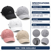Casquette de baseball vintage en coton délavé à six panneaux avec visière incurvée, logo brodé et boucle métallique réglable, fabrication directe OEM ODM