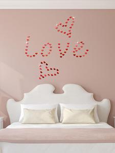 Décoration Murale Adhésive en Acrylique Effet Miroir pour la Maison, Décoration Créative en Forme de Cœur, 100 Pièces/2cm - Product Image 6