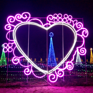 ไฟตกแต่งคริสต์มาส LED รูปหัวใจขนาดใหญ่สำหรับภายนอกอาคาร ไฟประดับตกแต่ง 3 มิติ สำหรับตกแต่งสวนสาธารณะ ห้างสรรพสินค้า และภูมิทัศน์ในช่วงเทศกาล - Product Image 1