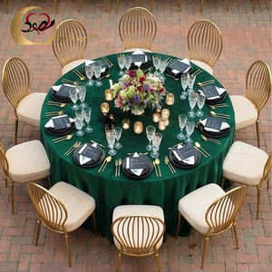 Chaises de banquet en velours avec cadre en acier inoxydable doré pour usage commercial, mobilier d'hôtel moderne - Product Image 2