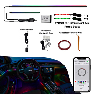 Trontech Universelles LED-Ambientelicht-Set APP-Steuerung Mehrere Farbwechsel Einfache Installation für Autoinnenbeleuchtung <span class=keywords><strong>2</strong></span> Jahre - Product Image 1