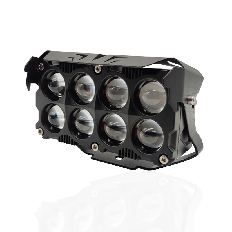 Eight Eye Lens Motorcycle Spotlights With Fan Cooling Led Headlight Driving Lights Work Light Fog Lamp Bulb for Truck