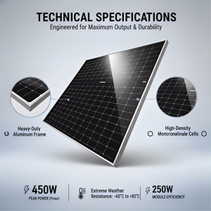 Módulo Solar Monocristalino Ginza All Black de 650W, IP65, Híbrido, Conexión CAN, para Montaje en Pared Residencial, Alta Calidad - Product Image 5