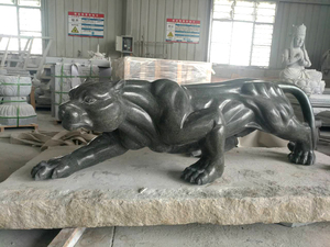 Vente en gros d'usine de <span class=keywords><strong>sculptures</strong></span> et gravures sur pierre personnalisées, magnifiques statues de léopards en granit grandeur nature, finition polie robuste - Product Image 3