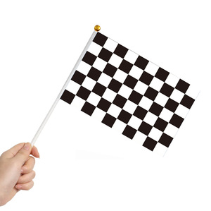 Cầm Tay Polyester Không Thấm Nước Màu Đen Và Trắng Cờ Cờ Tùy Biến Phong Cách Khác Nhau Nhỏ Mini Cổ Vũ Cờ Cho Racing - Product Image 2