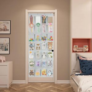 28 Pocket Over The Door Organizer Gray Hanging <b>Rack</b> For Shoes Behind Doors On Walls Hook Type Rectangle Mesh Non - Product Image 5