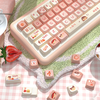 Pbt Doubleshot Keycaps personnalisé arabe japonais topographique Pudding Anime clavier Keycaps blanc rose dégradé mécanique Key Caps