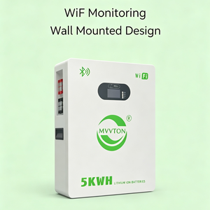Paquete <span class=keywords><strong>de</strong></span> Baterías <span class=keywords><strong>de</strong></span> Litio LiFePO4 <span class=keywords><strong>de</strong></span> 5 kWh para Montaje en Pared con BMS, Bluetooth, WiFi, Batería <span class=keywords><strong>de</strong></span> Almacenamiento <span class=keywords><strong>de</strong></span> Energía Solar para el Hogar - Product Image 1