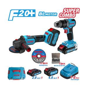 Kit d'outils électriques FIXTEC 20V, perceuse à percussion sans fil et meuleuse d'angle sans balais, portable, pour usage domestique - Product Image 2